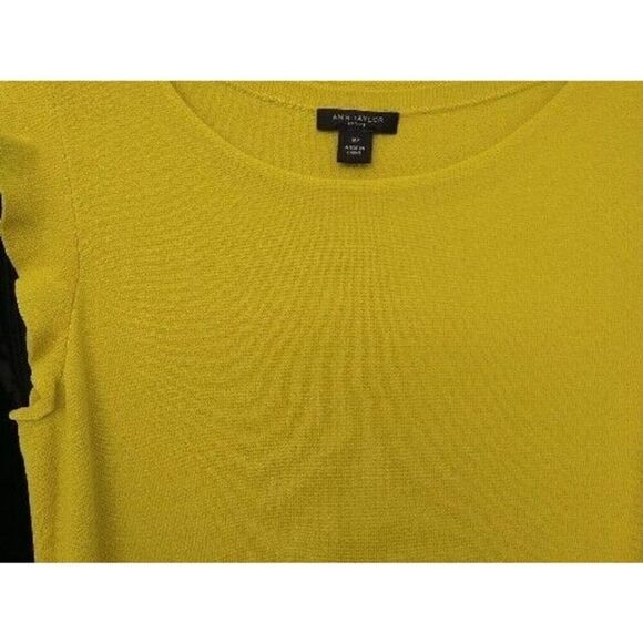Ann Taylor Ruffle Sleeve Dress Mustard Md Boho,Party,Feminine,Cottage Core - Picture 3 of 10
